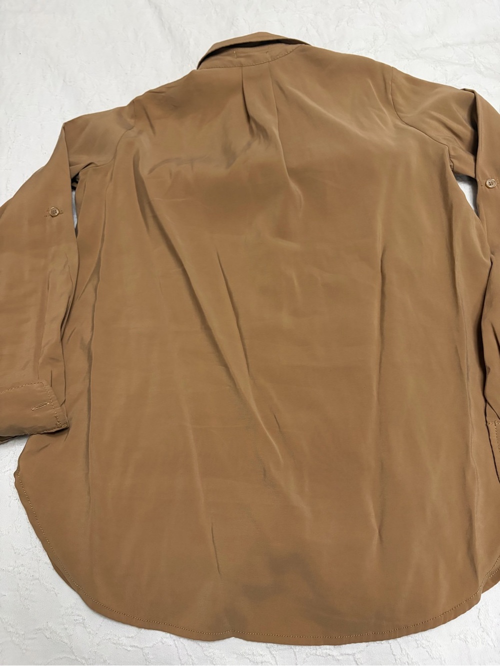 Max Studio Tan Collared Button-Front Shirt - Picture 7 of 10
